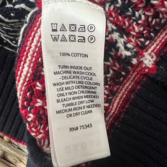 Aspen Men’s Navy Blue Reindeer Pattern Sweater, size medium, 100% cotton, EUC - Picture 4 of 4